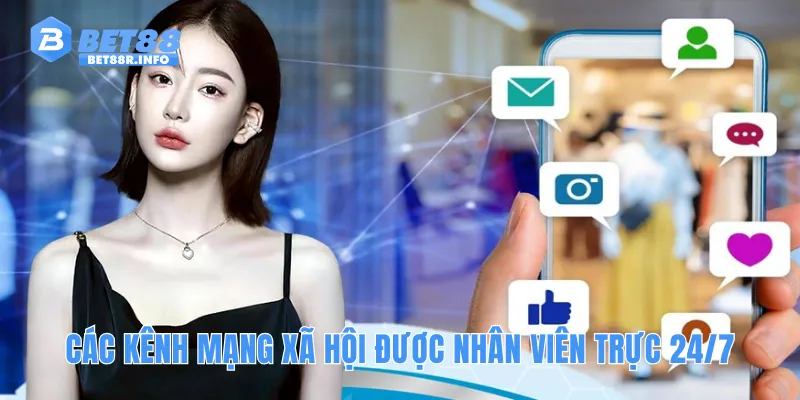 Các kênh mạng xã hội được nhân viên trực 24/7